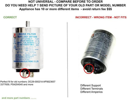 GLOB PRO SOLUTIONS 3377659 CKD2666 Washer Noise Filter 3" ¾ Length Approx. Replacement for and compatible with Samsung Heavy DUTY