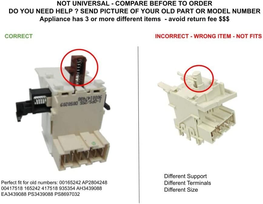 GLOB PRO SOLUTIONS AP2804248 PS8697032 EAP8697032 PD00008083 CKD4278 On/Off Switch