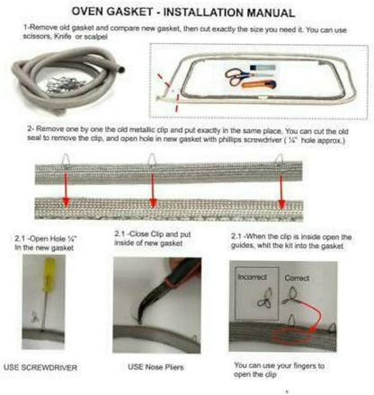 GlobPro AP3706691 1056119 PS977704 EAP977704 Range Oven Door Seal Replacement for and compatible with Frigidaire Kenmore Electrolux Heavy DUTY