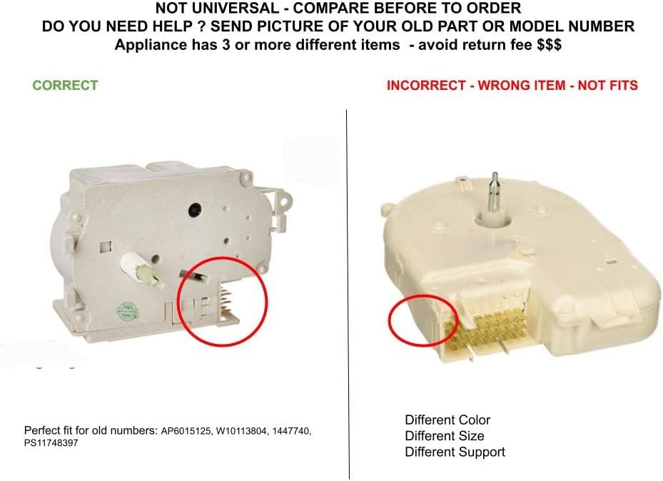GLOB PRO SOLUTIONS W10113804 1447740 CKD2930 Washer Timer compatible with Kenmore, Maytag, Whirlpool