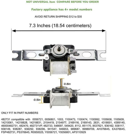 GlobPro CK900387 Fridge Evaporator Fan Motor+ 2169143-215497 Replacement for and compatible with Kenmore Heavy DUTY