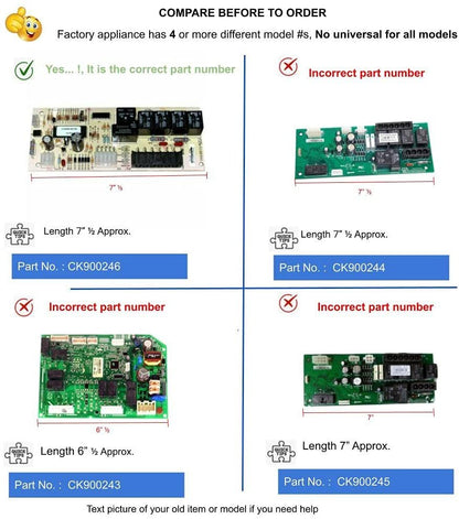 GlobPro 2185621 2185947 2304016 2304016R Ice Cube Maker Control Board Length 7” ½ Approx. Replacement for and compatible with KitchenAid Kenmore Whirlpool Heavy DUTY