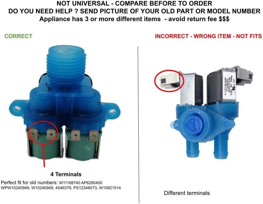 GLOB PRO SOLUTIONS 33390069 CKD2513 Washer Water Inlet Valve 2 coil Replacement for and compatible with Kenmore Whirlpool Maytag Heavy DUTY