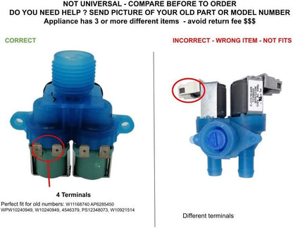 GLOB PRO SOLUTIONS 33390069 CKD2513 Washer Water Inlet Valve 2 coil Replacement for and compatible with Kenmore Whirlpool Maytag Heavy DUTY