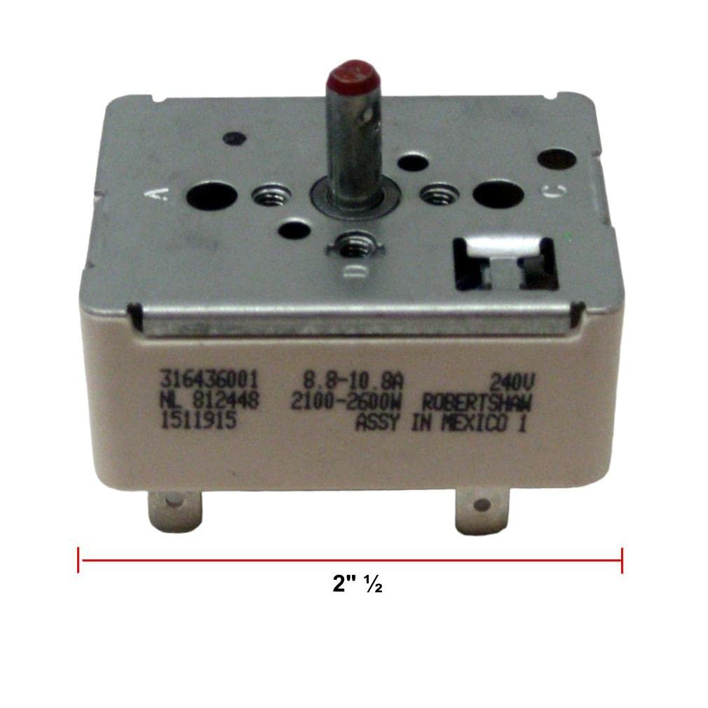 GLOB PRO SOLUTIONS 316436001 CKD2482 Range Infinite Switch 2" ½ Length Approx. Replacement for and Compatible with Heavy Duty
