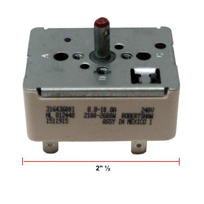 GLOB PRO SOLUTIONS 316436001 CKD2482 Range Infinite Switch 2" ½ Length Approx. Replacement for and Compatible with Heavy Duty