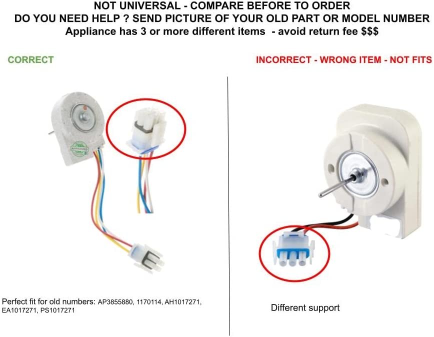 GLOB PRO SOLUTIONS AP3855880 PS1017271 EAP1017271 PD00001253 CKD2913 Evaporator Fan Motor compatible with GE,