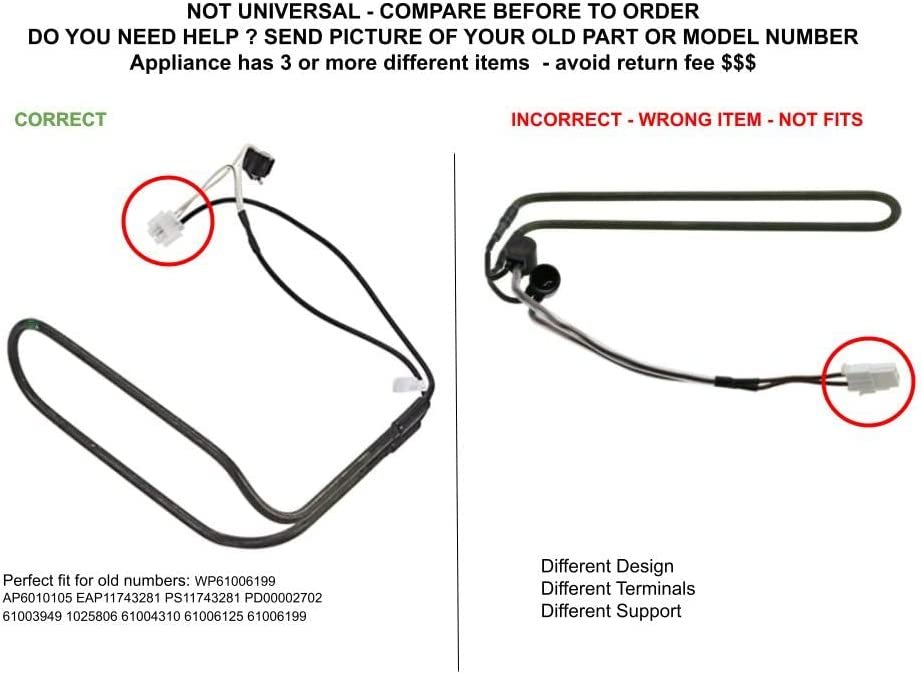 GLOB PRO SOLUTIONS 61003949 1025806 61004310 61006125 61006199 CKD5916 Defrost Heater & Thermostat
