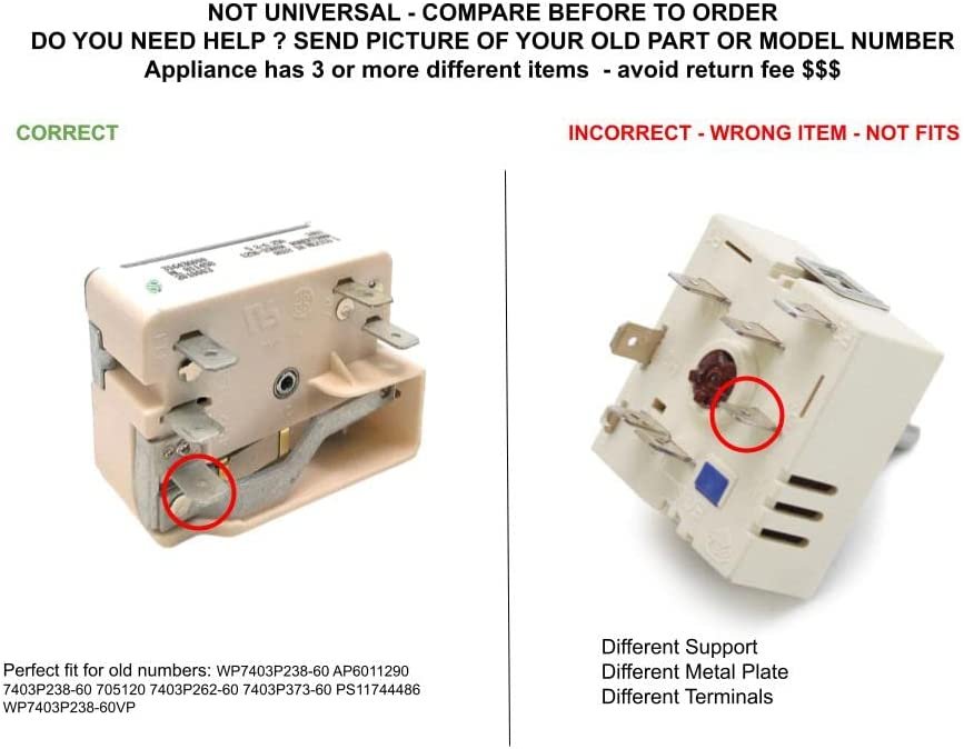 GLOB PRO SOLUTIONS 7403P238-60 705120 7403P262-60 7403P373-60 CKD4103 Surface Burner Control Switch