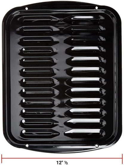 GLOB PRO SOLUTIONS 1430281 3147563 3147564 3147845 CKD1304 Range Broiler Pan Set 12" ½ length Approx. Replacement for and compatible with Maytag Amana KitchenAid Whirlpool Heavy DUTY