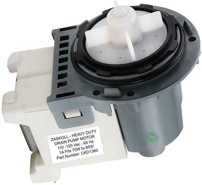 E-DrUS CKD1360 Washer Fits ASKOLL Mod.M85 Drain Pump Motor Impeller blades included W10422971 compatible with Maytag Heavy DUTY
