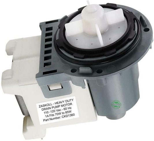 E-DrUS CKD1360 Washer Fits ASKOLL Mod.M85 Drain Pump Motor Impeller blades included W10422971 compatible with Maytag Heavy DUTY