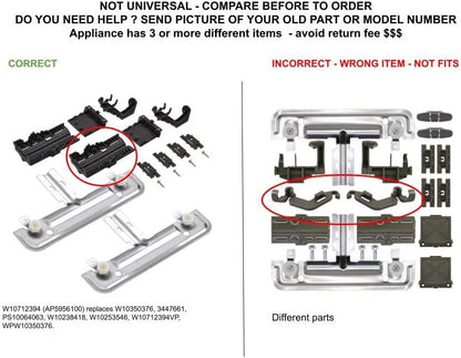GLOB PRO SOLUTIONS AP5956100 W10350376 PS10064063 W10238418 CKD3883 Dishrack Adjuster Kit