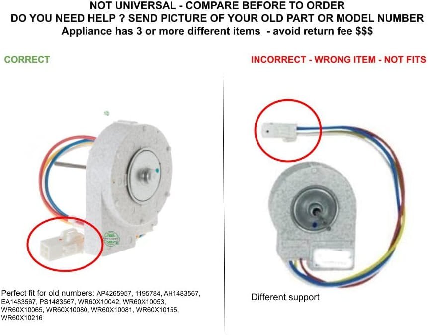 GLOB PRO SOLUTIONS WR60X10209 CKD2959 Condenser Fan Motor compatible with GE, Hotpoint,