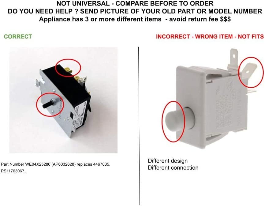 GLOB PRO SOLUTIONS CKD7064 TMD1EM35 234D2377P005 Dryer Timer Replacement For GTD33EASK0WW GTX22EASK0WW GTX33EASK0WW, HTX21EASK0WW Dryer