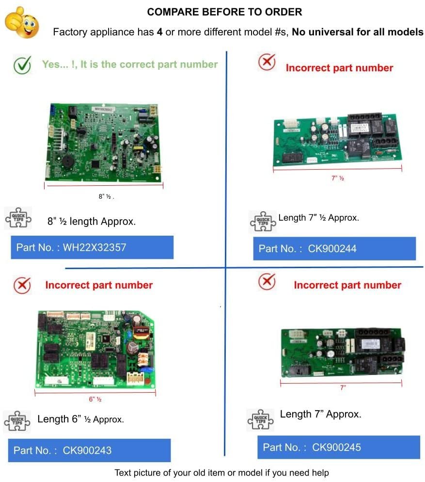 GlobPro PD00065653 AP7012223 Washer Control Board 8" ½ length Approx. Replacement for and compatible with GE Heavy DUTY