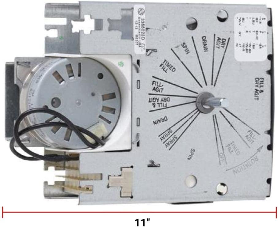 GLOB PRO SOLUTIONS 3954756 4438763 8575004 CKD2493 Washer Timer 5" ½ Length Approx. Replacement for and compatible with Whirlpool Kenmore Heavy DUTY