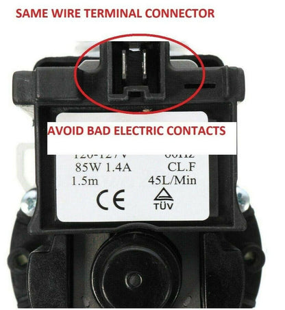 Front Load WASHER WATER PUMP MOTOR 461970201671-46197020148 ONLY MOTOR, 4 Bla...