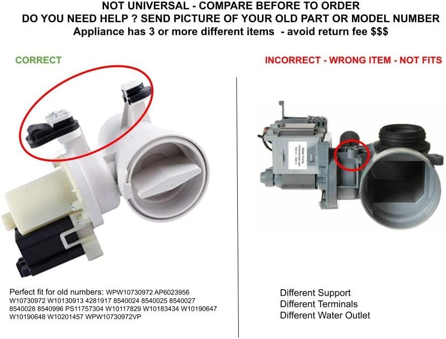 GLOB PRO SOLUTIONS 8540024 4281917 8540024-B 8540025 8540026 CKD4349 Drain Pump Assembly