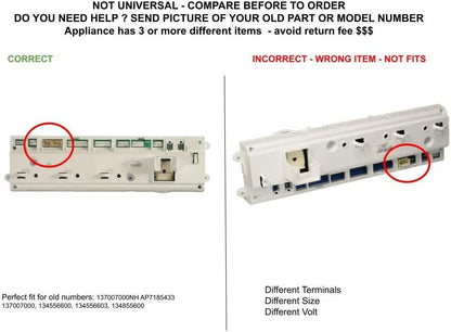 GLOB PRO SOLUTIONS 137007000 134556600 134556603 134855600 CKD2607 Washer Control Board 14" Length Approx. Replacement for and compatible with Frigidaire Heavy DUTY