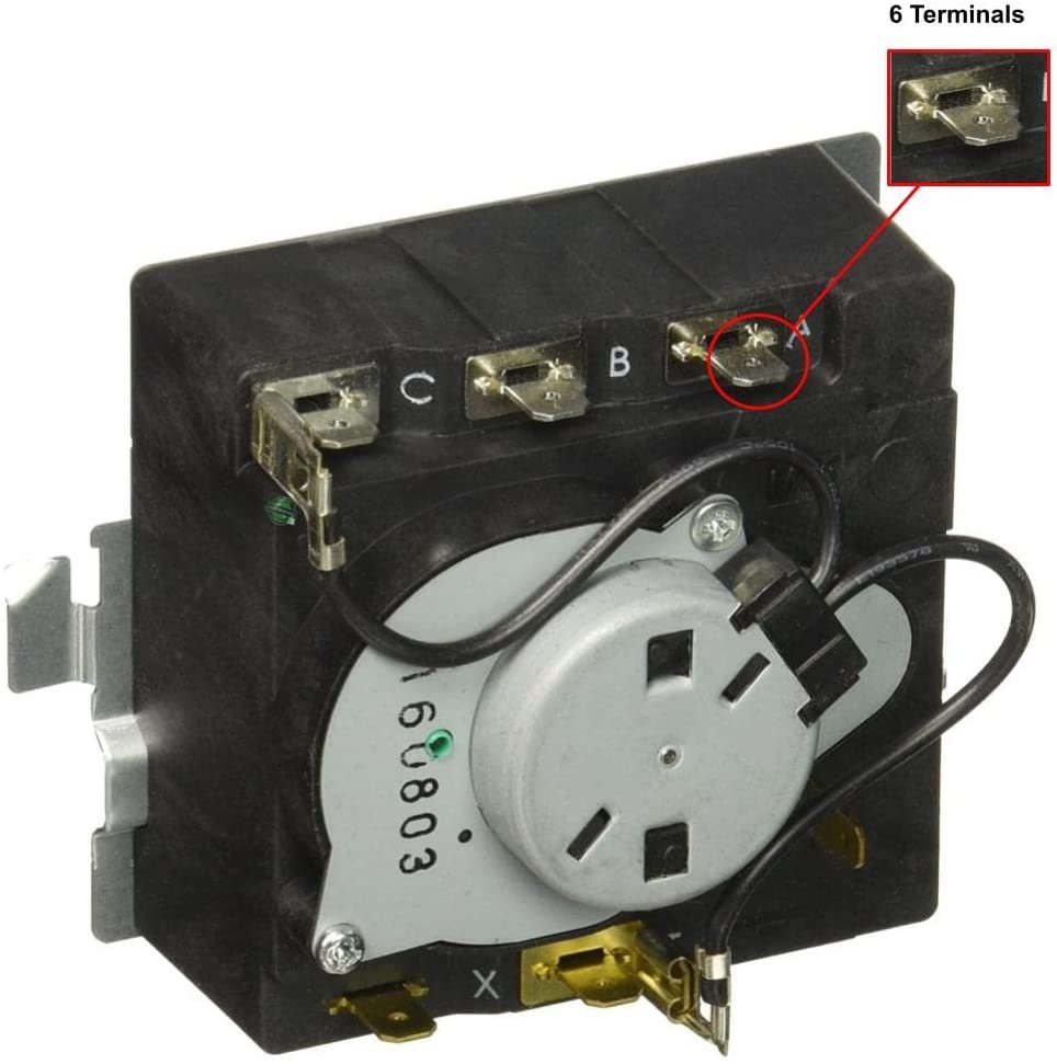 GLOB PRO SOLUTIONS TMD1EM03 TMD1FM07 234D1296P004 DM101 CKD2116 Dryer Timer Control 6 Terminals Replacement for and compatible with Heavy DUTY