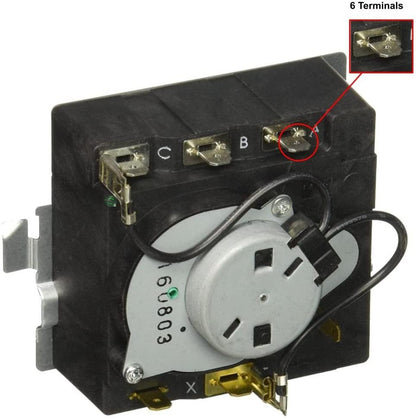 GLOB PRO SOLUTIONS TMD1EM03 TMD1FM07 234D1296P004 DM101 CKD2116 Dryer Timer Control 6 Terminals Replacement for and compatible with Heavy DUTY