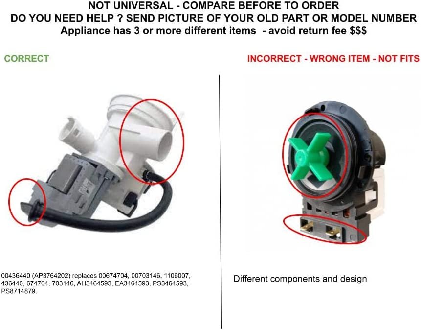 GLOB PRO SOLUTIONS 436440 CKD3732 Drain Pump & Motor