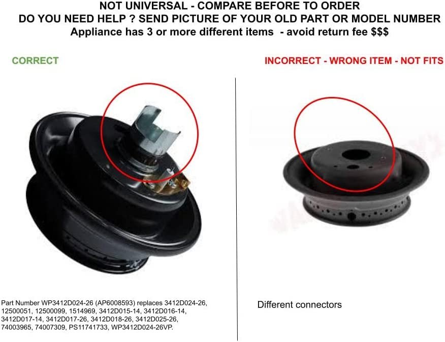 GLOB PRO SOLUTIONS 12500051 1514969 12500099 3412D015-14 3412D016-14 CKD3667 Surface Burner Assembly