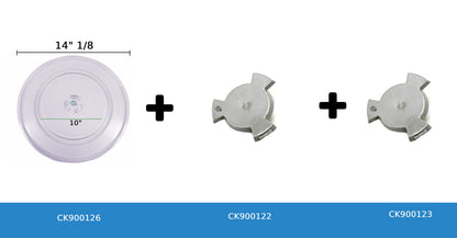 GlobPro W10818723 WPW10776938 WP8183788 Compatible KIT Microwave Glass Plate + Base Support + Ring Turn Replacement for and Compatible with KitchenAid Jenn-Air Whirlpool Maytag Heavy Duty
