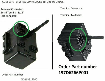 GLOB PRO SOLUTIONS 213615000 CKD2002 Refrigerator Fits Compressor Start Relay 213615000 3/16. Termin Heavy DUTY