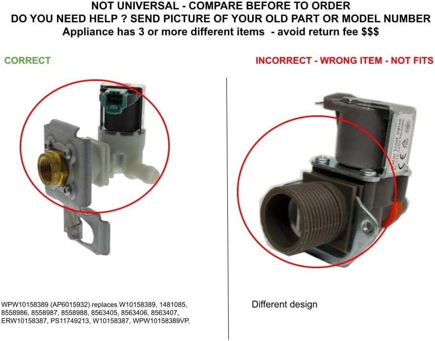 GLOB PRO SOLUTIONS WPW10158389 CKD5022 Water Inlet Valve