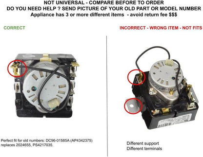 GLOB PRO SOLUTIONS 131905500 CKD2378 Dryer Timer 3" Length Approx. 9 Terminals Replacement for and compatible with Frigidaire Kenmore White Westinghouse Heavy DUTY