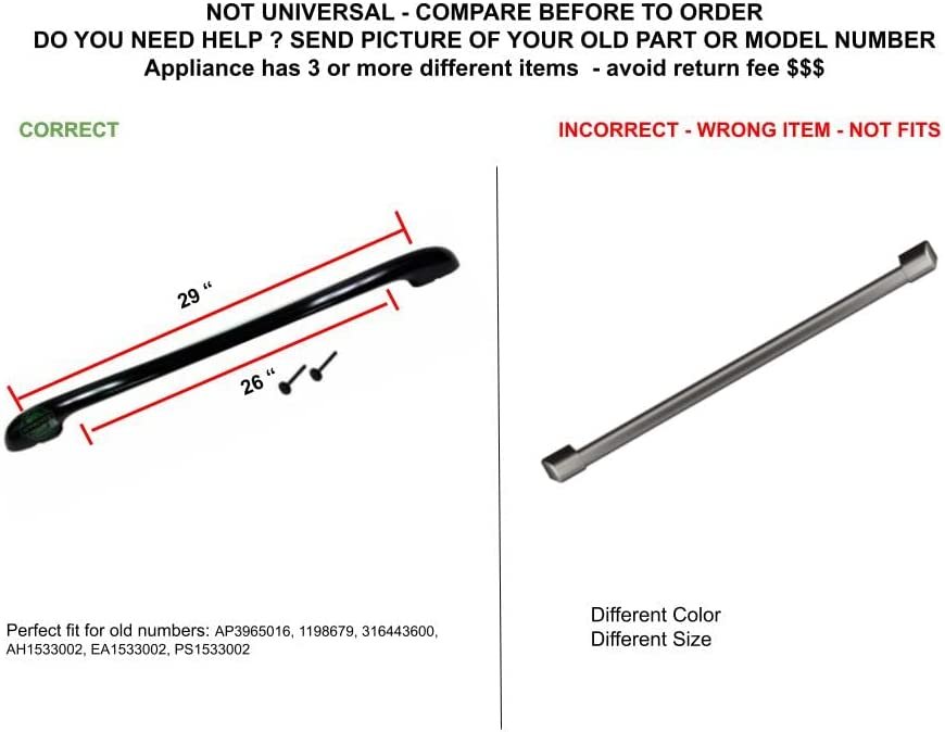 GLOB PRO SOLUTIONS AP3965016 PS1533002 EAP1533002 PD00000696 CKD5613 Oven Door Handle Kit