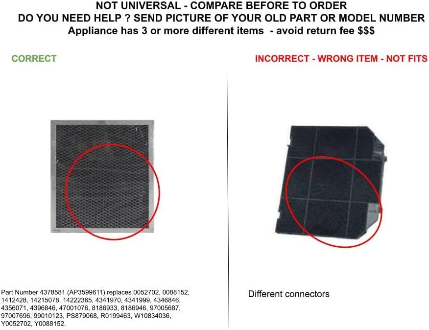 GLOB PRO SOLUTIONS 4378581 CKD3689 Charcoal Filter