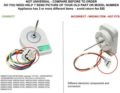 GLOB PRO SOLUTIONS 197D2039P007 1170107 197D2039P008 WR23X10346 WR23X10350 CKD5005 Evaporator Fan Motor