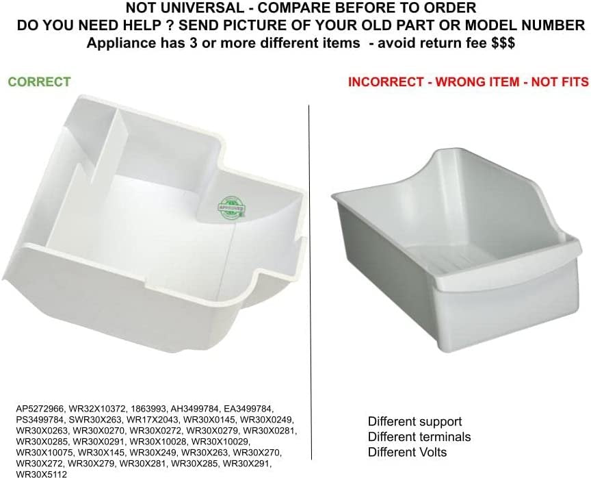 GLOB PRO SOLUTIONS SWR30X263 1863993 WR17X2043 WR30X0145 WR30X0249 CKD5541 Ice Bucket Assembly White