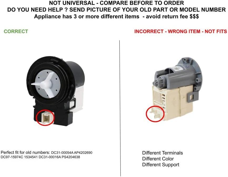 GLOB PRO SOLUTIONS DC31-00016A 1534541 DC3100054A CKD4482 Drain Pump