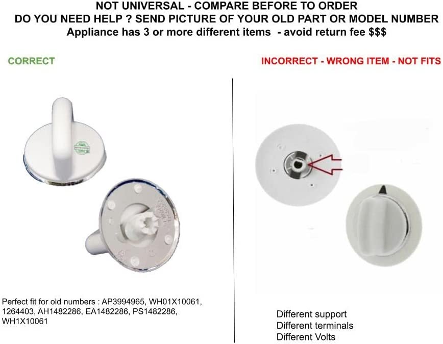 GLOB PRO SOLUTIONS AP3994965 AH1482286 EAP1482286 PD00001086 CKD3449 Control Knob Assembly