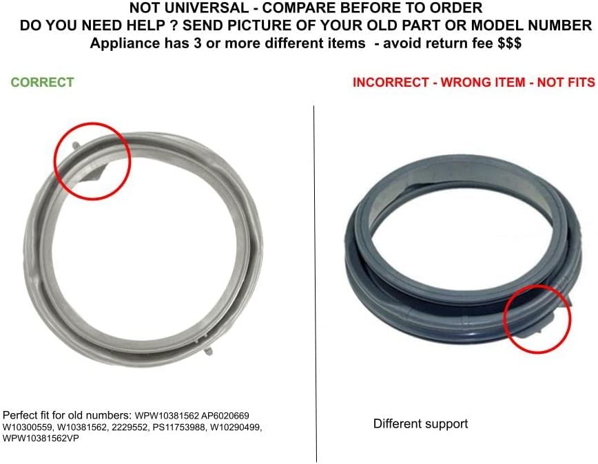 GLOB PRO SOLUTIONS WPW10381562 CKD7032 Door Boot Seal