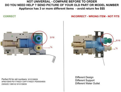 GLOB PRO SOLUTIONS W10159839 CKD5873 Water Inlet Valve