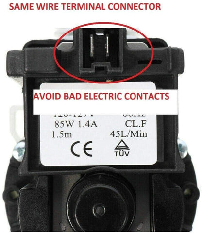Front Load WASHER WATER PUMP MOTOR 461970201671-46197020148 ONLY MOTOR, 4 Blades impeller Mod: M75 461970201671- 46197020148