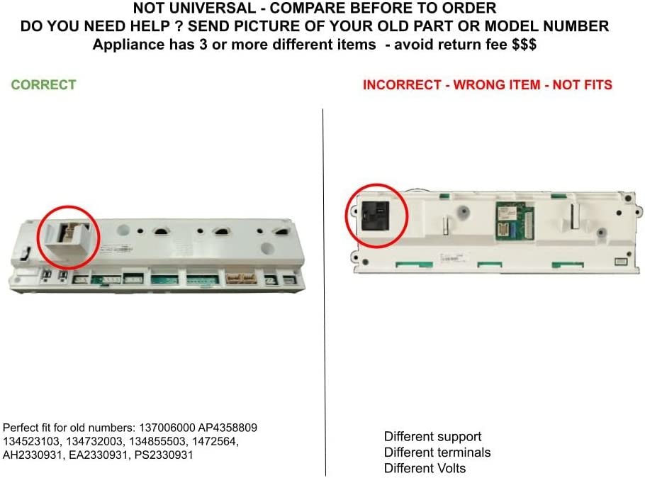 GLOB PRO SOLUTIONS AP4358809 PS2330931 EAP2330931 PD00000350 CKD2774 Main Control Board compatible with Crosley, Frigidaire, White Westinghouse