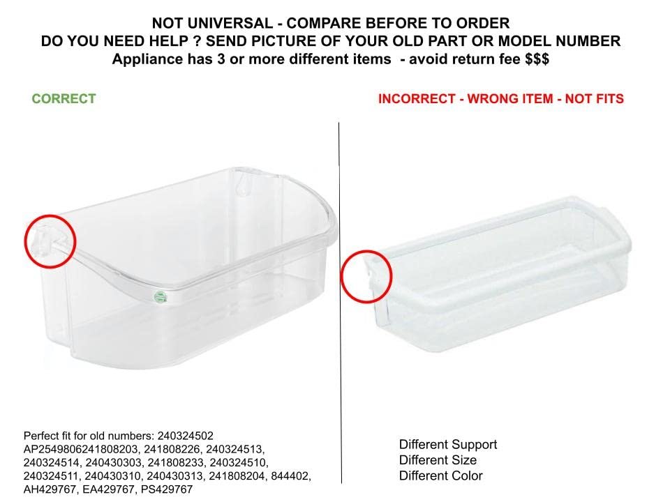 GLOB PRO SOLUTIONS 240324510 844402 240324511 240324513 240324514 CKD2641 Refrigerator Gallon Door Shelf Bin 15" Length Approx. Replacement for and Compatible with Frigidaire Kenmore Heavy Duty