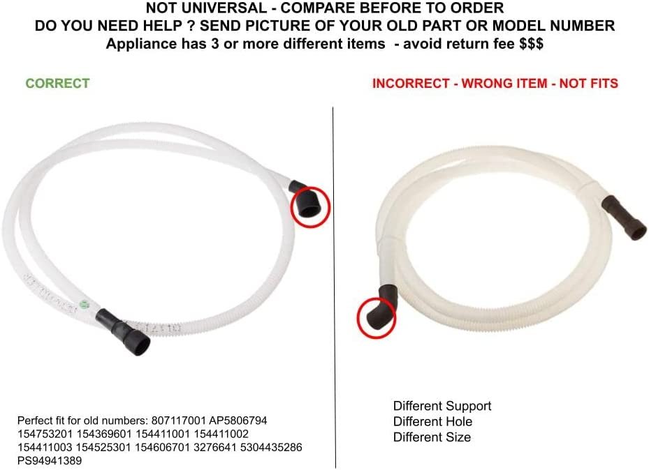 GLOB PRO SOLUTIONS AP5806794 PS9494138 EAP9494138 PD00005349 CKD4203 Drain Hose