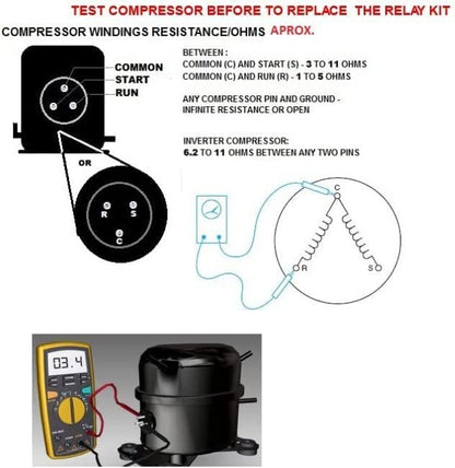 GLOB PRO SOLUTIONS WP4387938 CKD2199 Refrigerator Start Relay & Overload Kit Replacement for and compatible with Whirlpool Estate KitchenAid Kenmore Heavy DUTY