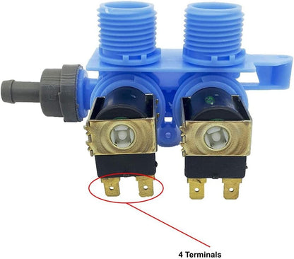 GLOB PRO SOLUTIONS 8181694 906483 WP8181694VP CKD2329 Washer Water Inlet Valve 6" Length Approx. Replacement for and compatible with Whirlpool Kenmore KitchenAid Heavy DUTY