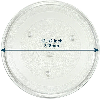 12 1/2" Microwave Glass Turntable Plate Replacement/GE, Samsung, and Hotpoint -Compatible Microwave Glass Plate - 12.5" Plate, G.E. WB39X10002, WB39X10003, DE74-20015