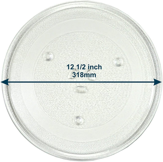 12 1/2" Microwave Glass Turntable Plate Replacement/GE, Samsung, and Hotpoint -Compatible Microwave Glass Plate - 12.5" Plate, G.E. WB39X10002, WB39X10003, DE74-20015