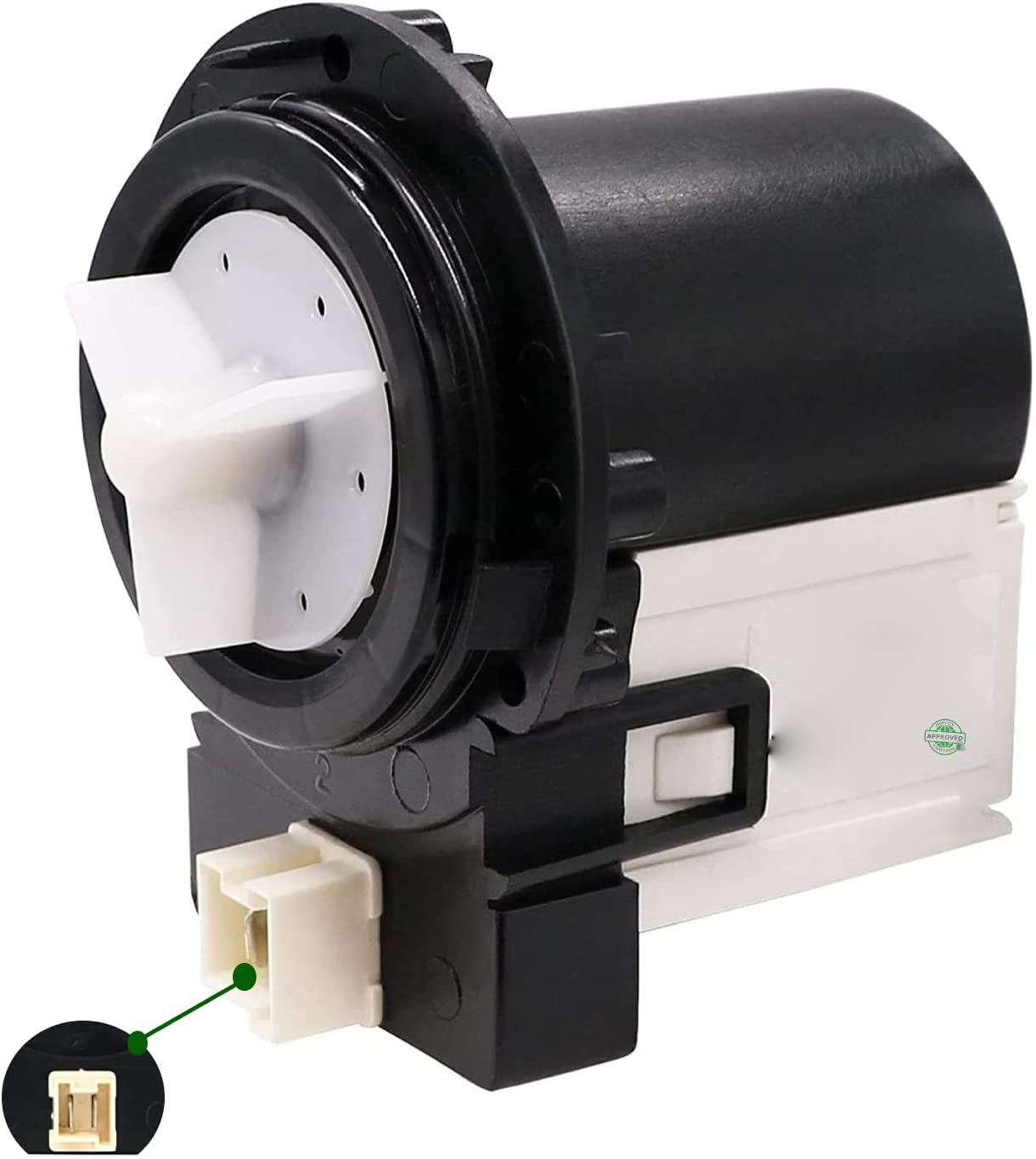 GlobPro DC31-00054A Washer Drain Pump 4" length Approx. Replacement for and compatible with Heavy DUTY