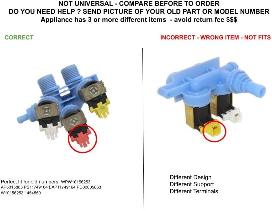 GLOB PRO SOLUTIONS AP6015883 PS11749164 EAP11749164 PD00005863 CKD5831 Water Inlet Valve